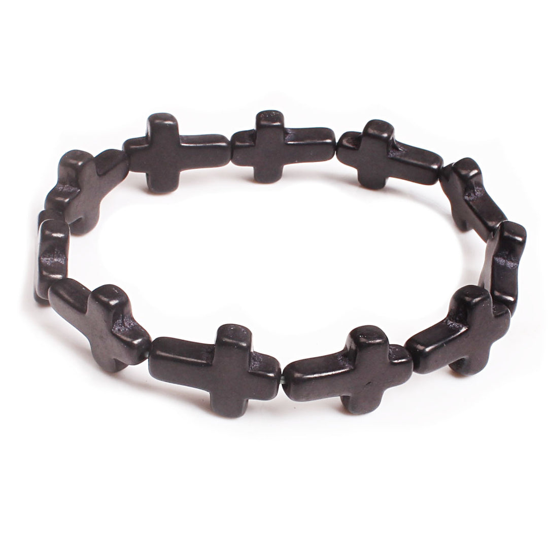 Christianartworkshop Braccialetto di perline turchesi con croce boema - Nero - image 7