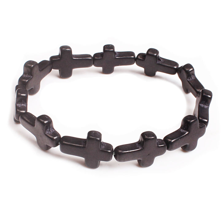 Christianartworkshop Braccialetto di perline turchesi con croce boema - Nero - image 7