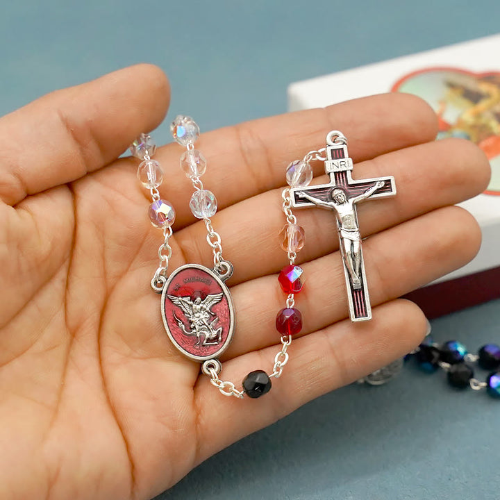 Christianartworkshop Rosario di cristallo benedicente di San Michele Arcangelo - image 1