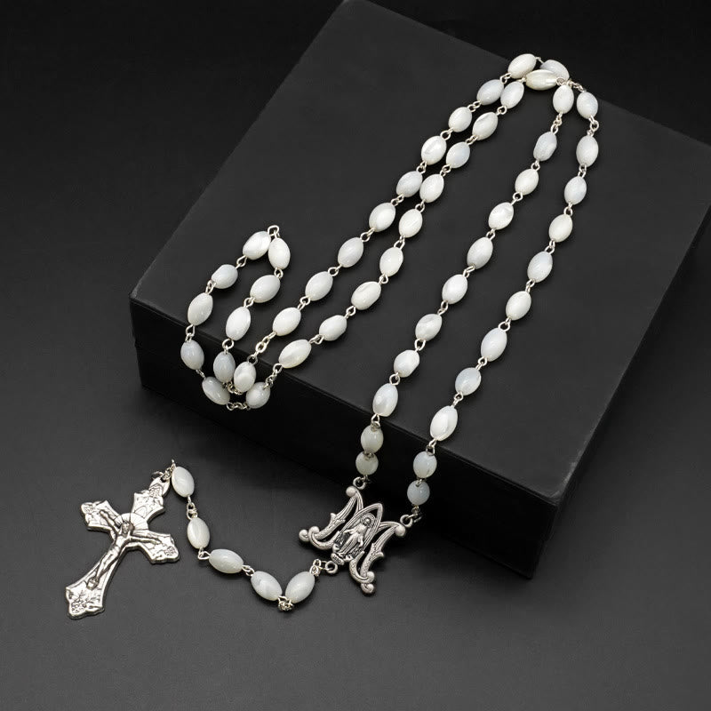Christianartworkshop Beata Vergine Maria: Rosario cattolico in madreperla - Madreperla - image 0