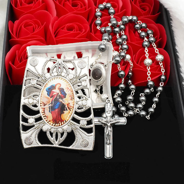 Christianartworkshop Rosario in ematite con medaglia della Beata Vergine Maria - image 4