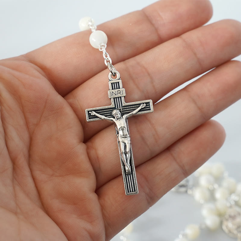 Christianartworkshop I quattro templi di Cristo Rosario in madreperla - image 1