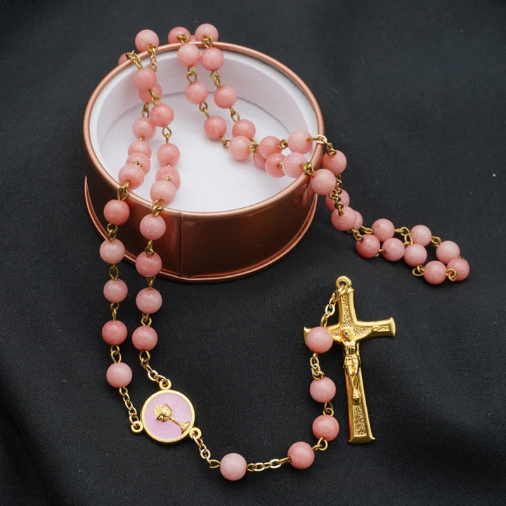 Christianartworkshop Rosario originale fatto a mano in calcedonio rosso - Calcedonio rosso - image 0