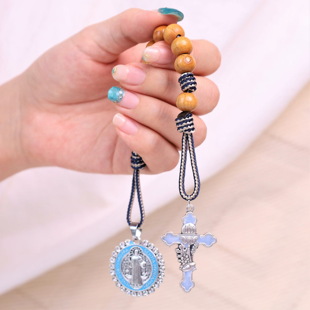 Jesus Hominum Salvator: Rosario della decina in legno d'ulivo - image 1