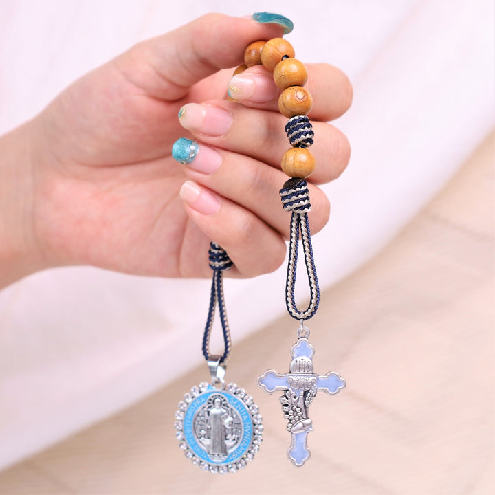 Jesus Hominum Salvator: Rosario della decina in legno d'ulivo - image 1