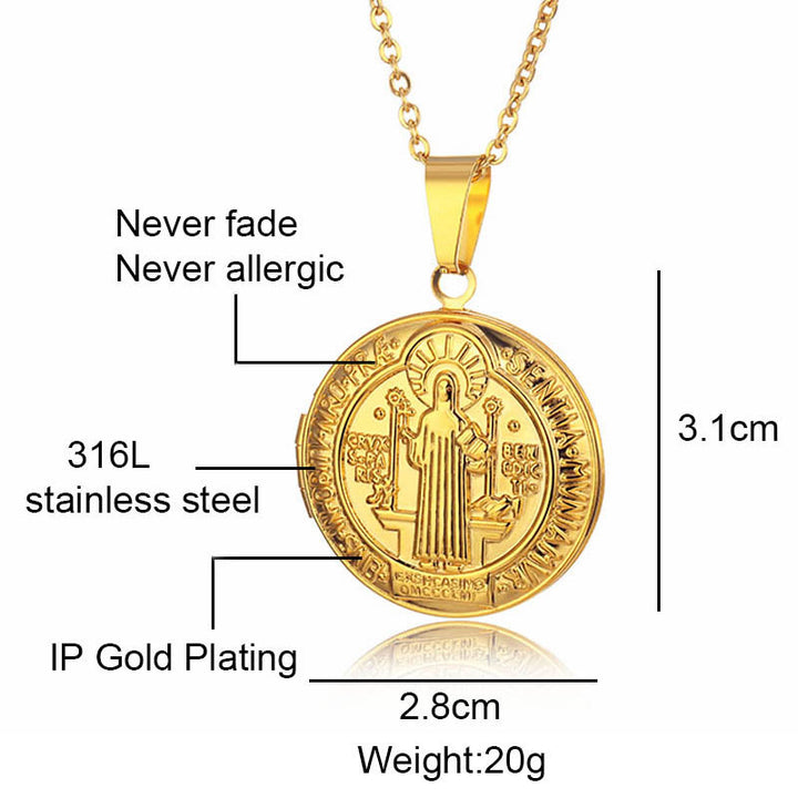 Collana classica in titanio con ciondolo di San Benedetto Christianartworkshop - image 10