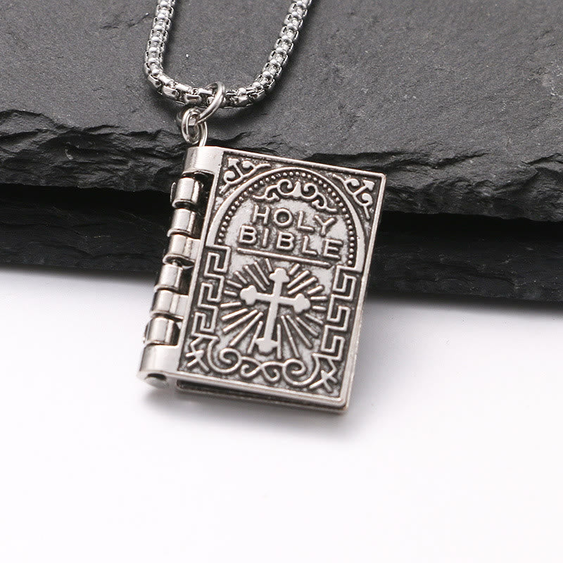Christianartworkshop Collana cristiana con ciondolo girevole della Sacra Bibbia - image 1
