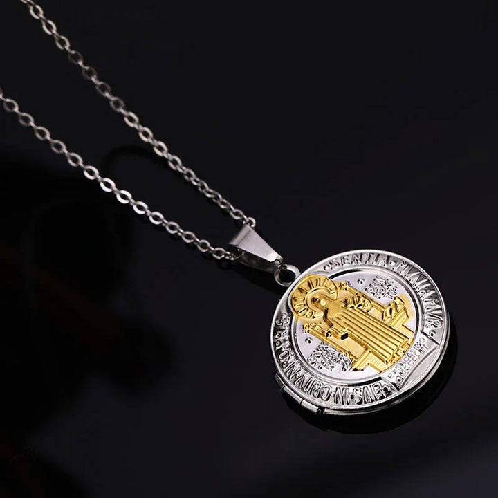 Collana classica in titanio con ciondolo di San Benedetto Christianartworkshop - Multicolore - image 4