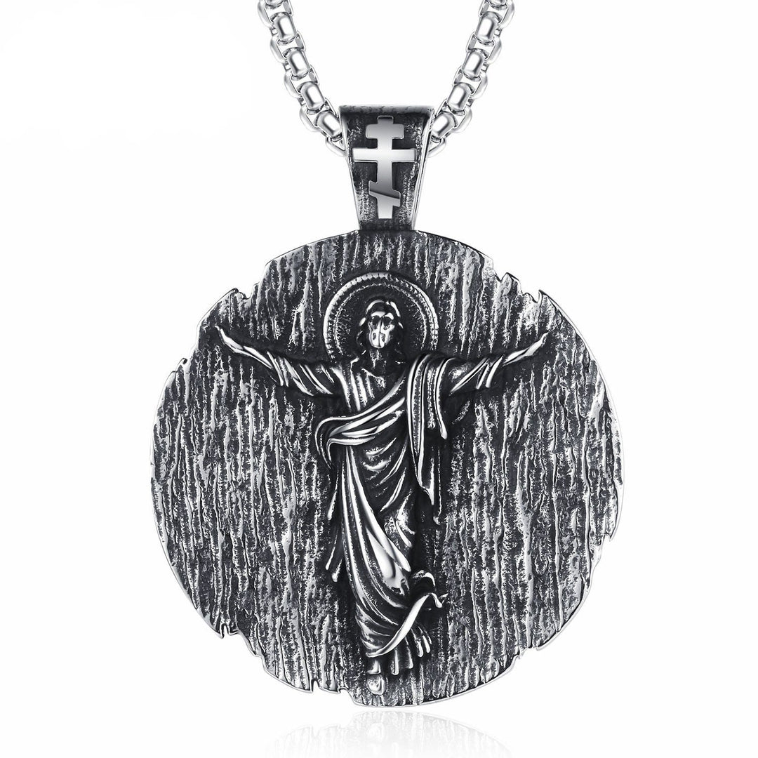 Christianartworkshop Collana in titanio di qualità "Santo Gesù" - Santo Gesù - image 0