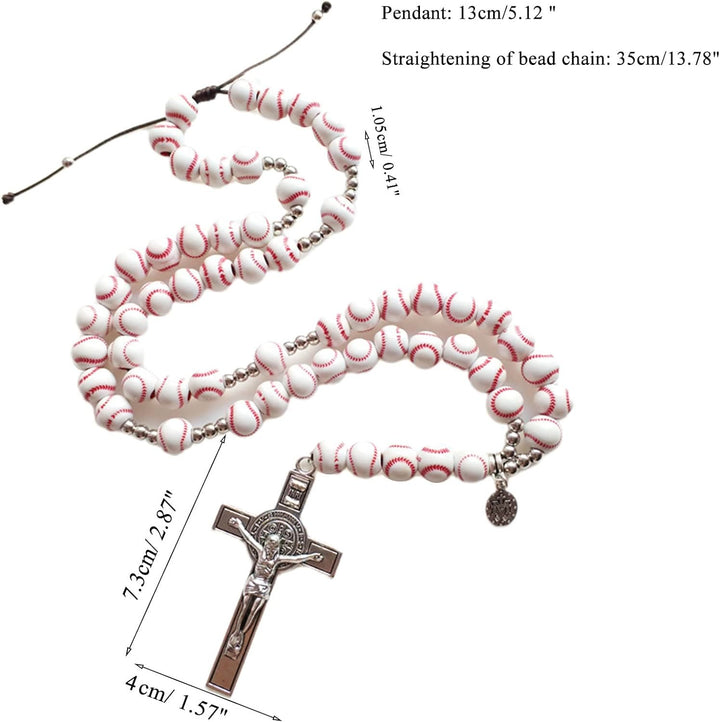 Rosario sportivo con perline sferiche da basket lavorato a mano - image 4