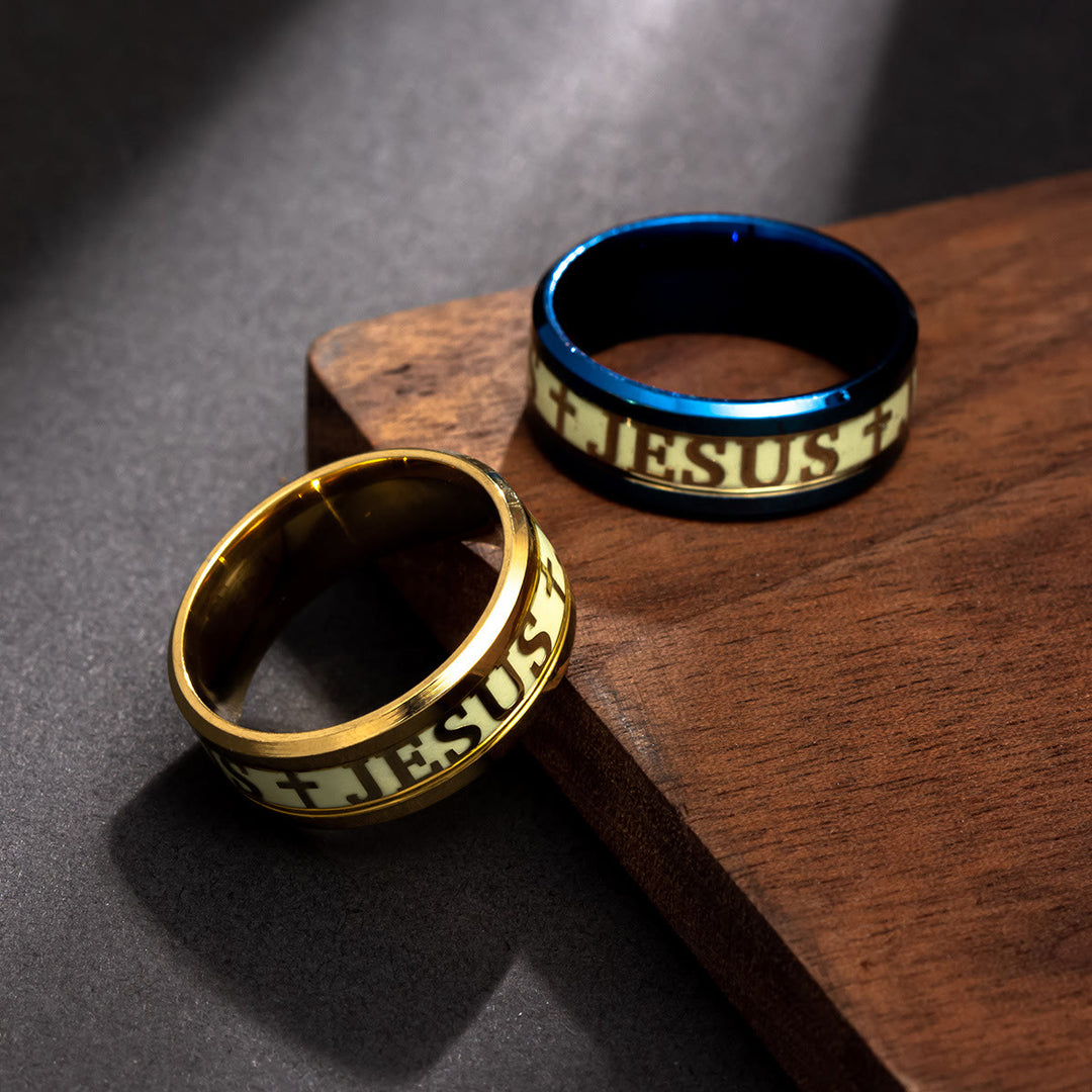 Christianartworkshop Anello luminoso in acciaio inossidabile stampato "JESUS" - image 5