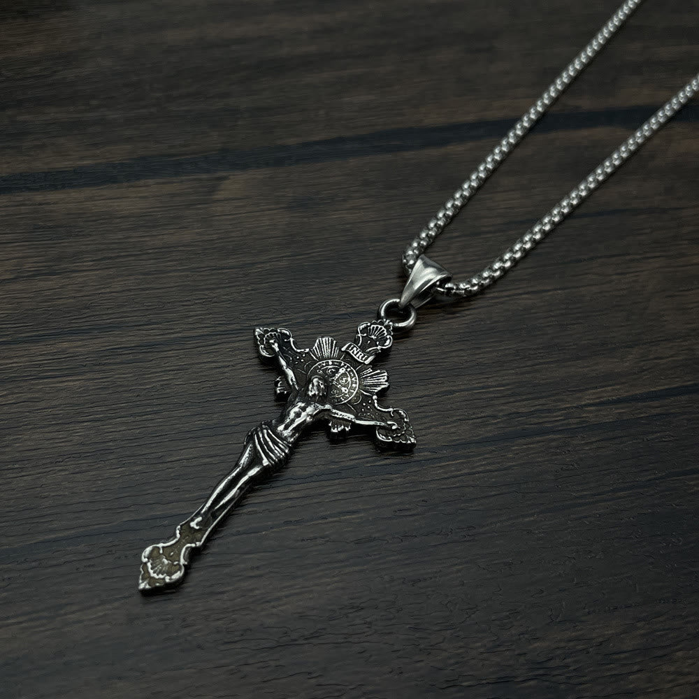 Collana con crocifisso e simbolo di San Benedetto - image 7