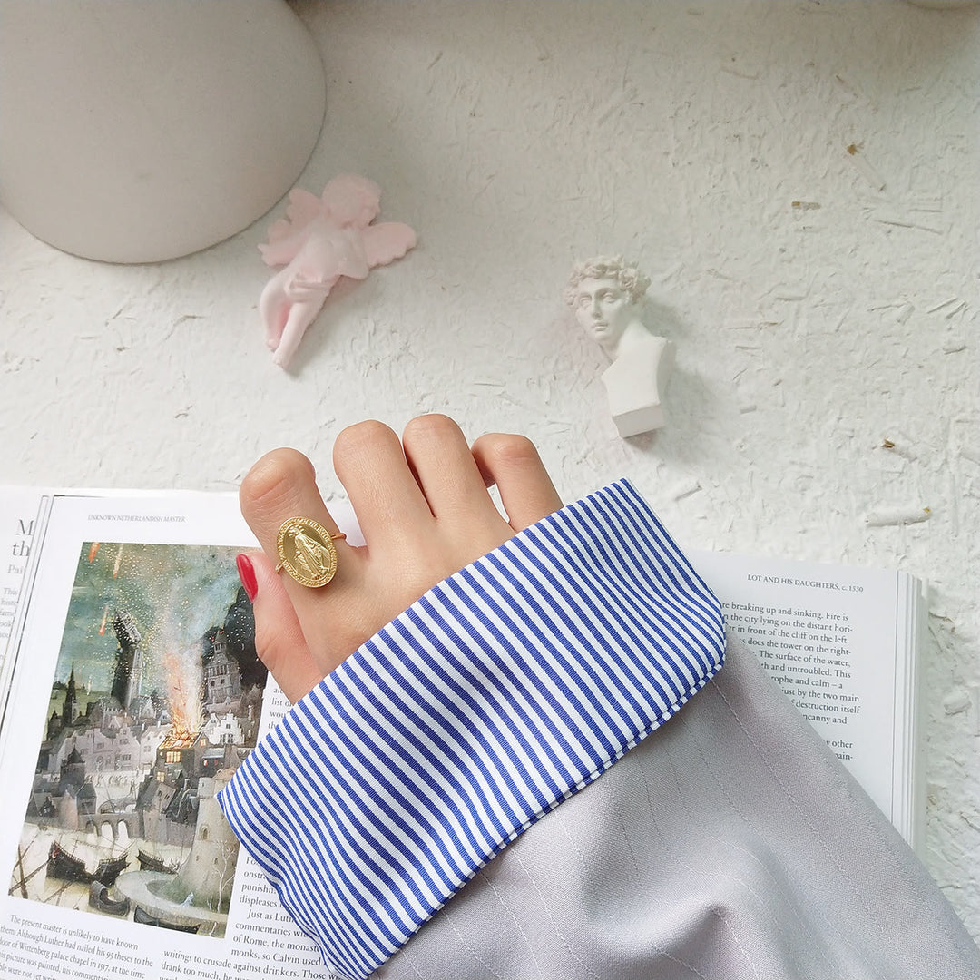 Anello di protezione miracolosa Maria Benedetta in argento Sterling S925 di Christianartworkshop - image 6