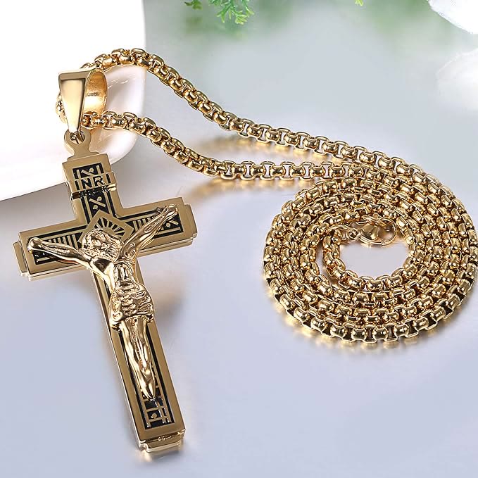 Christianartworkshop Collana in titanio con crocifisso di Gesù realizzato da Christianartworkshop - image 6