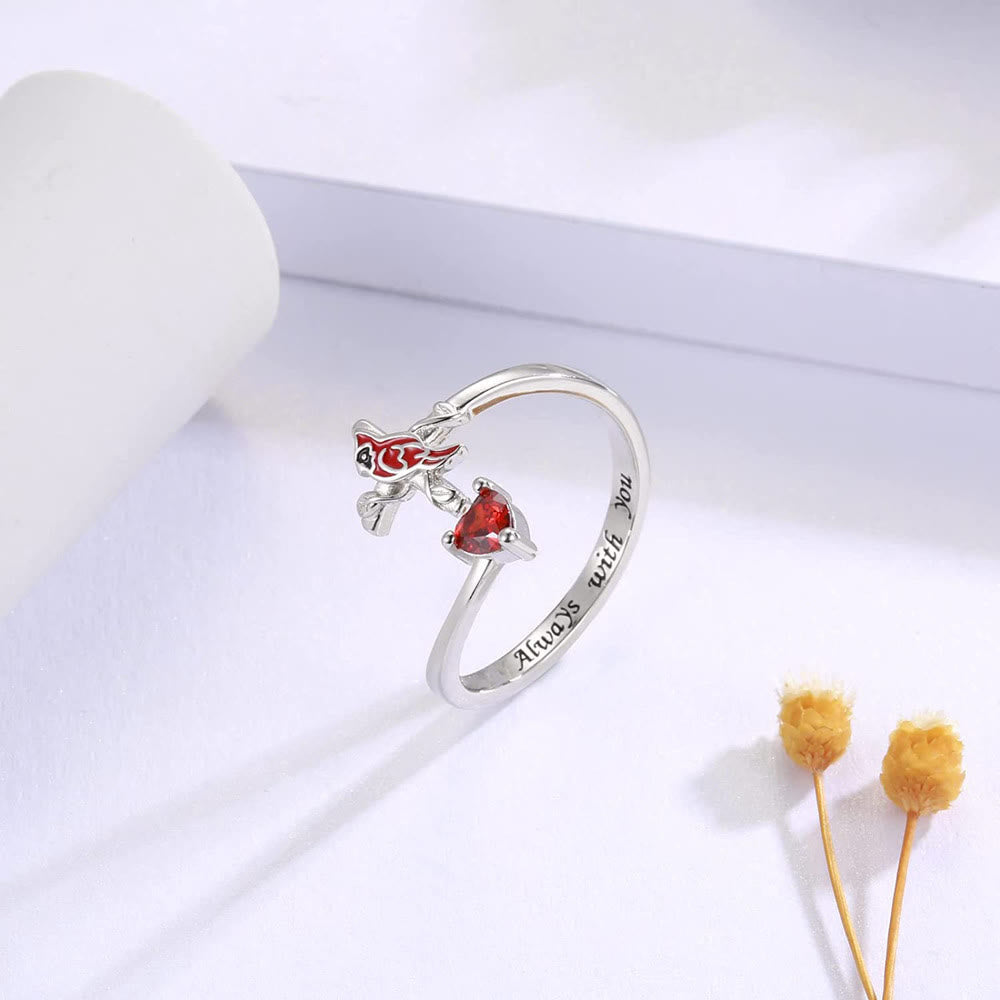 Christianartworkshop La vitalità di Gesù: anello regolabile rosso cardinale - image 1