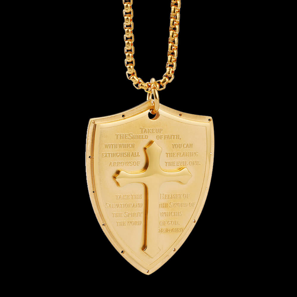 Collana con ciondolo a forma di croce con preghiera del Padre Nostro in acciaio inossidabile Christianartworkshop - image 7