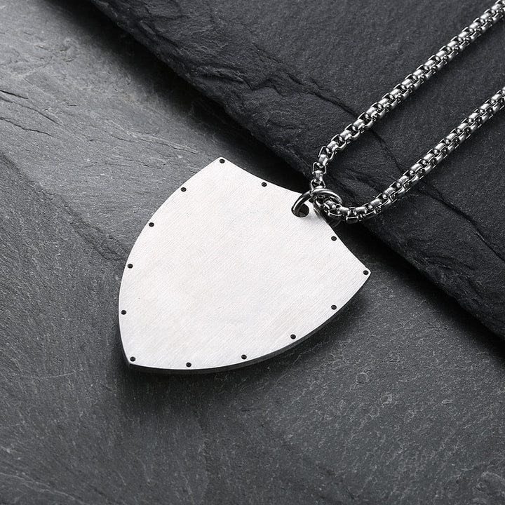 Collana con ciondolo a forma di croce con preghiera del Padre Nostro in acciaio inossidabile Christianartworkshop - image 2