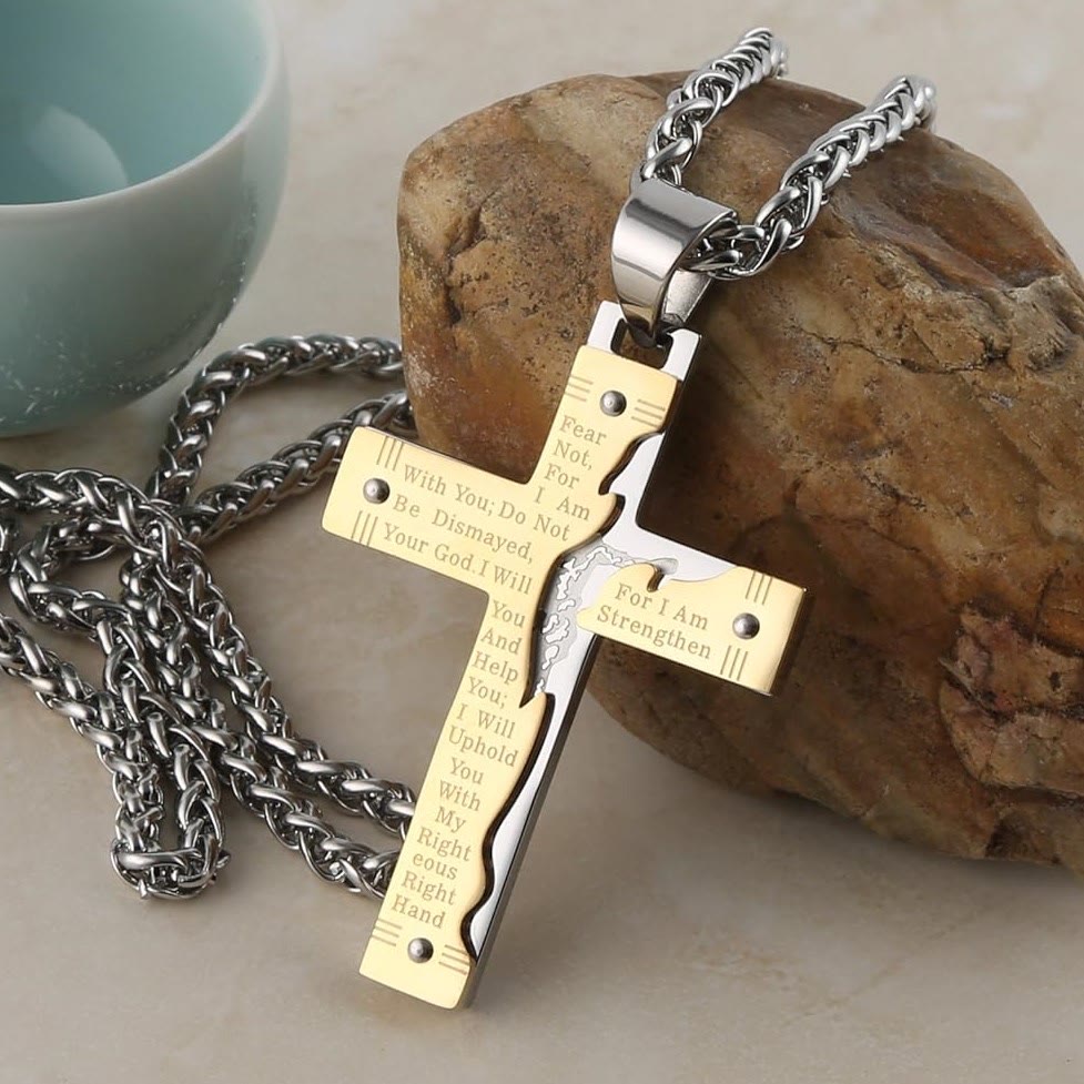 Christianartworkshop Collana con ciondolo a croce religiosa di Gesù Christianartshop Crocifisso - D'oro - image 0