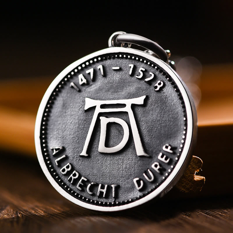 Collana con ciondolo massiccio e moneta retrò con mani in preghiera Christianartworkshop - image 2