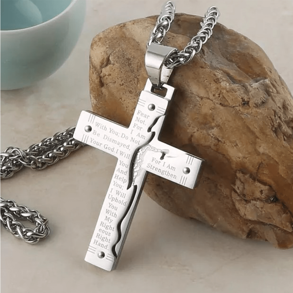 Christianartworkshop Collana con ciondolo a croce religiosa di Gesù Christianartshop Crocifisso - Argento - image 11