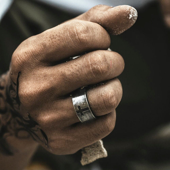 Christianartworkshop Anello con croce in acciaio inossidabile punk antico Christianartworkshop - image 4