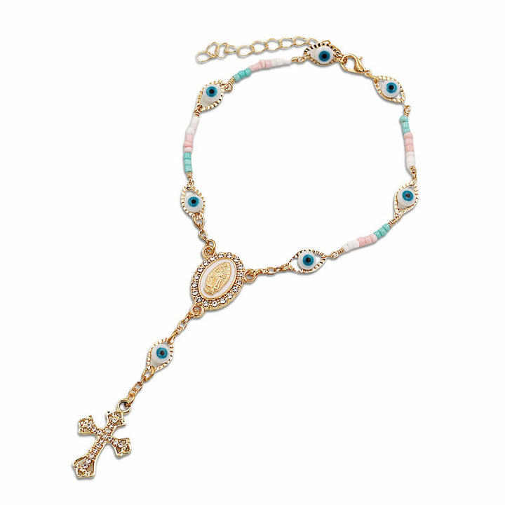 Braccialetto della Madonna della Croce/Rosario per auto per specchietto retrovisore - La Madonna e la Croce - image 0