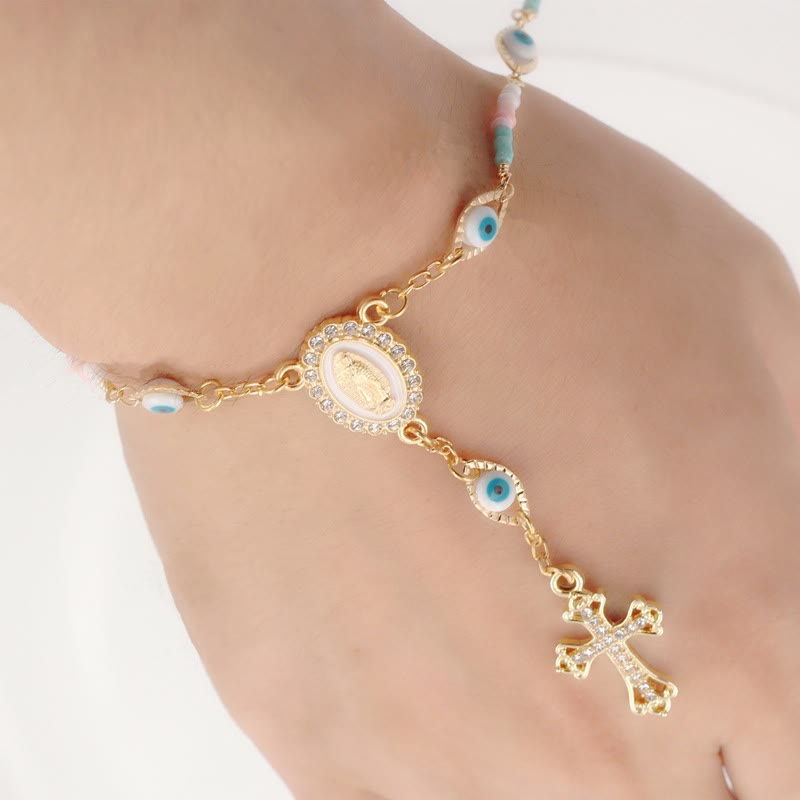 Braccialetto della Madonna della Croce/Rosario per auto per specchietto retrovisore - image 1