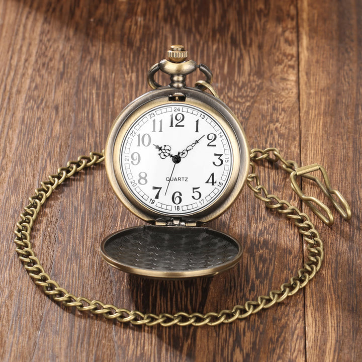 Orologio da tasca in bronzo con movimento al quarzo e Bibbia di Gesù - image 3