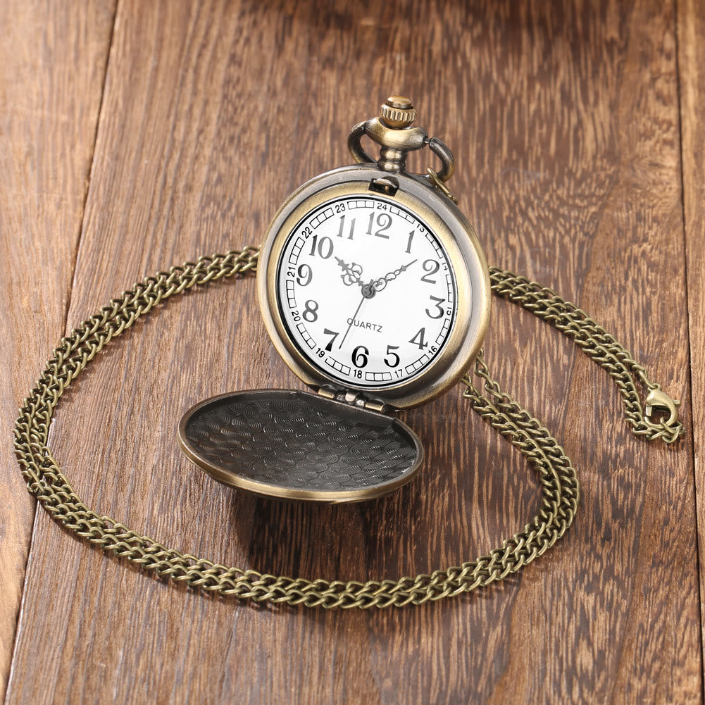 Orologio da tasca in bronzo con movimento al quarzo e Bibbia di Gesù - image 2