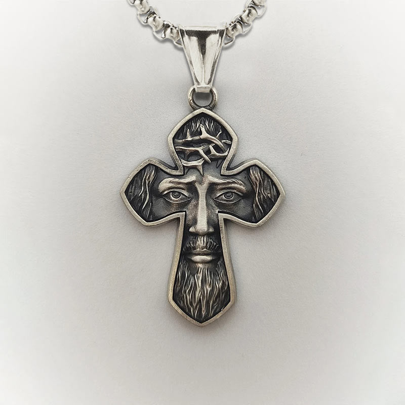 Christianartworkshop Collana con ciondolo cristiano fatto a mano in argento con croce di Gesù - image 3