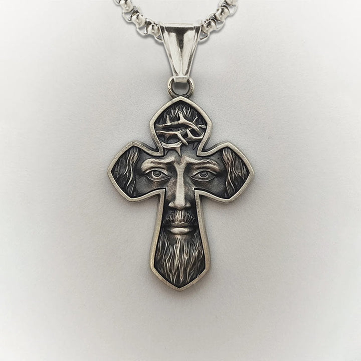 Christianartworkshop Collana con ciondolo cristiano fatto a mano in argento con croce di Gesù - image 3