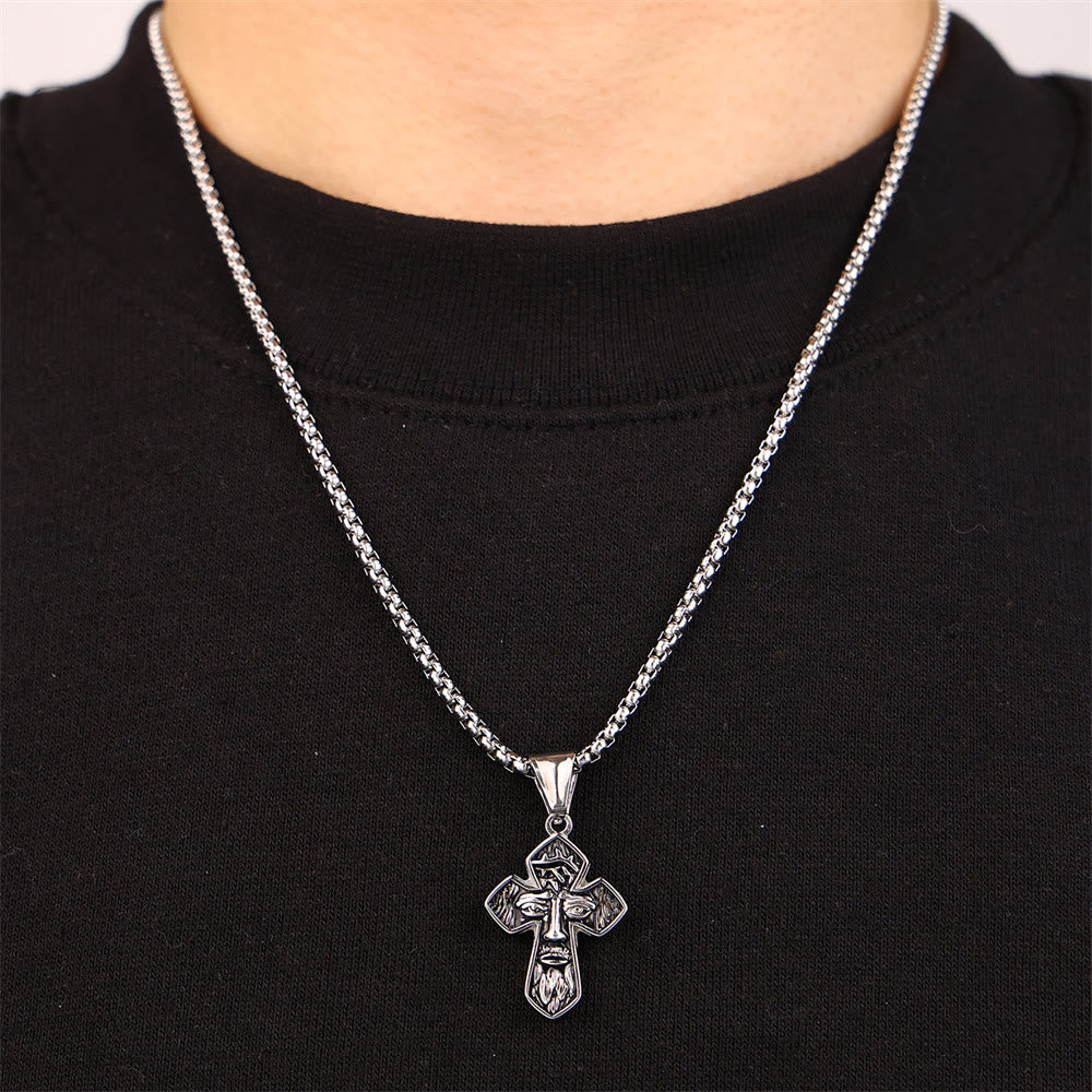 Christianartworkshop Collana con ciondolo cristiano fatto a mano in argento con croce di Gesù - image 4