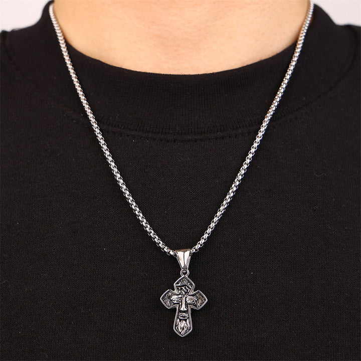 Christianartworkshop Collana con ciondolo cristiano fatto a mano in argento con croce di Gesù - image 4