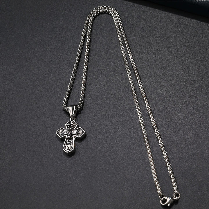 Christianartworkshop Collana con ciondolo cristiano fatto a mano in argento con croce di Gesù - image 5