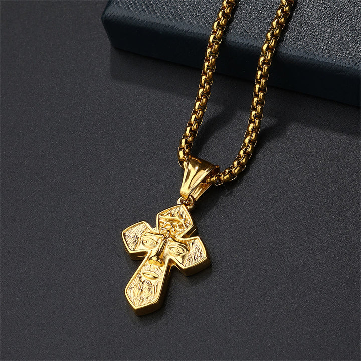 Christianartworkshop Collana con ciondolo cristiano fatto a mano in argento con croce di Gesù - image 7