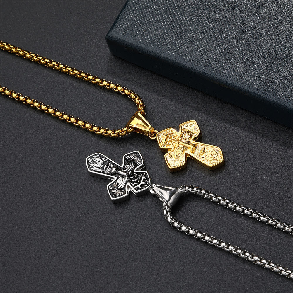 Christianartworkshop Collana con ciondolo cristiano fatto a mano in argento con croce di Gesù - image 10