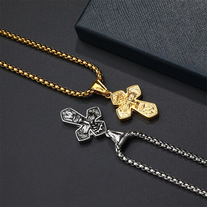 Christianartworkshop Collana con ciondolo cristiano fatto a mano in argento con croce di Gesù - image 10
