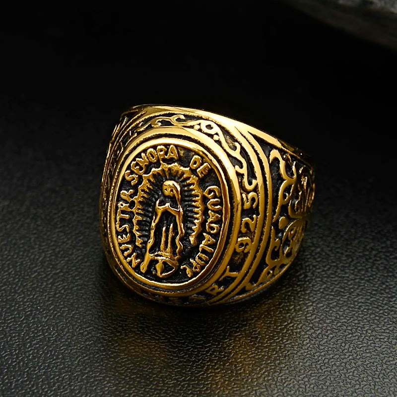 Christianartworkshop Anello Fede nel Cuore della Madonna di Guadalupe - image 4