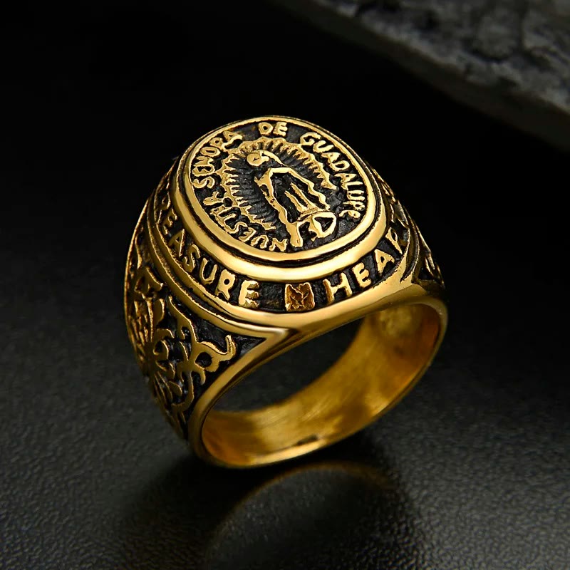 Christianartworkshop Anello Fede nel Cuore della Madonna di Guadalupe - image 3