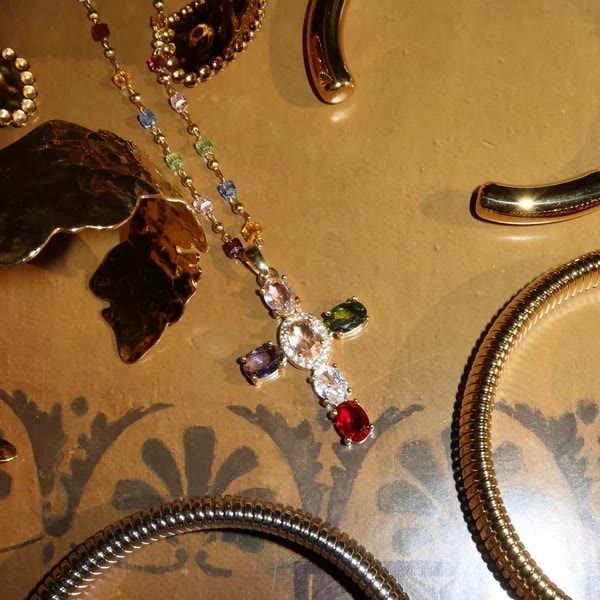 Collana con ciondolo a croce con 12 pietre preziose della Bibbia Christianartworkshop - image 1