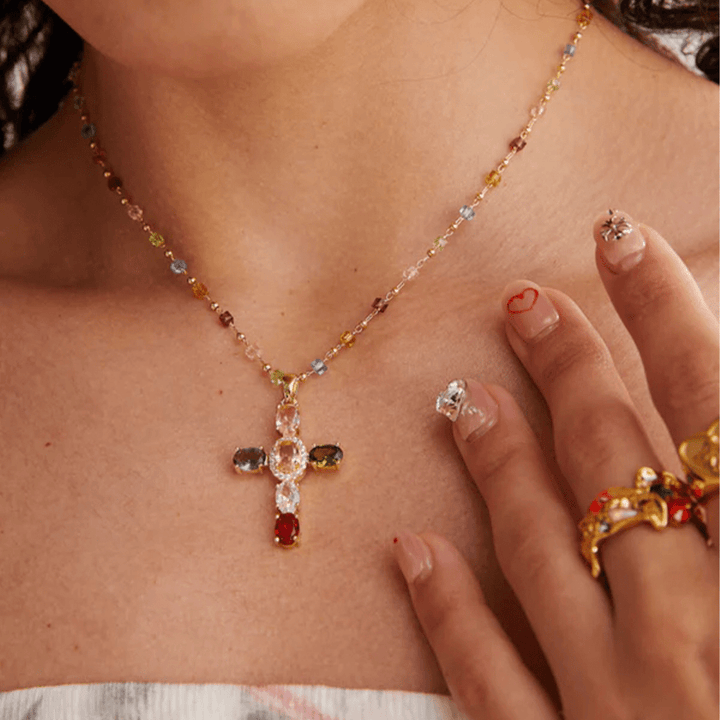 Christianartworkshop Collana con ciondolo a croce con 12 pietre preziose della Bibbia - image 2