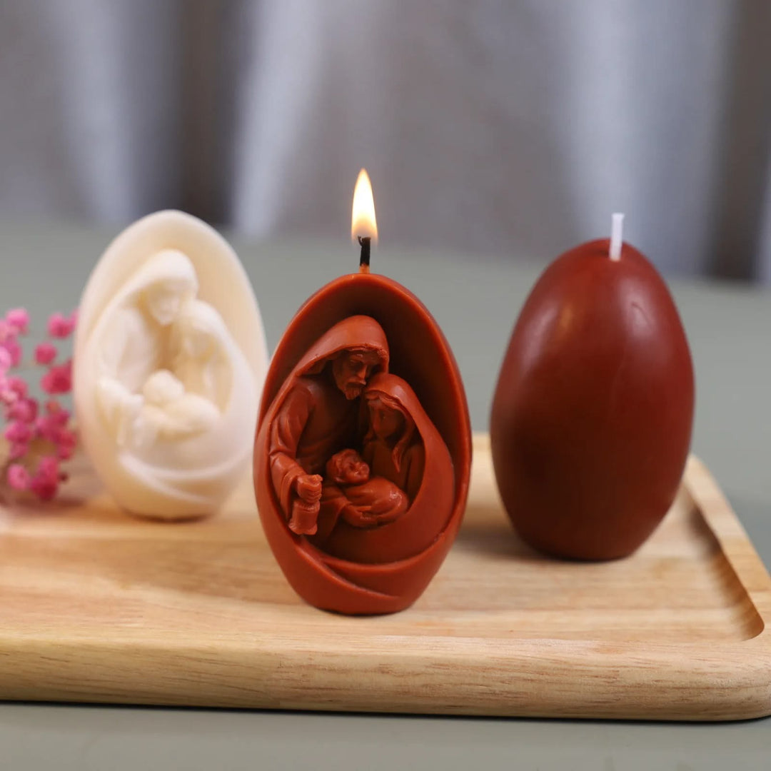 Stampo in silicone per statuette 3D fatte a mano, stampo per candele fai da te a forma di Sacra Famiglia - image 3