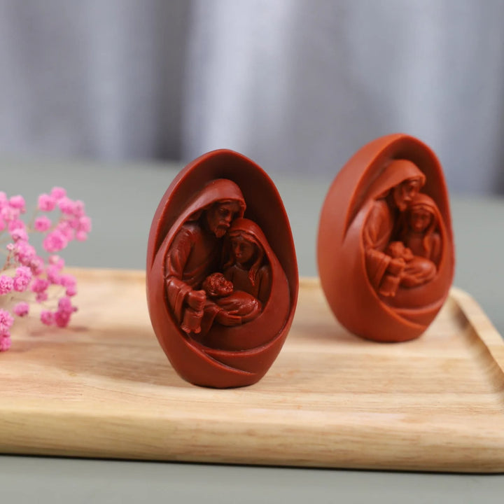 Stampo in silicone per statuette 3D fatte a mano, stampo per candele fai da te a forma di Sacra Famiglia - image 6