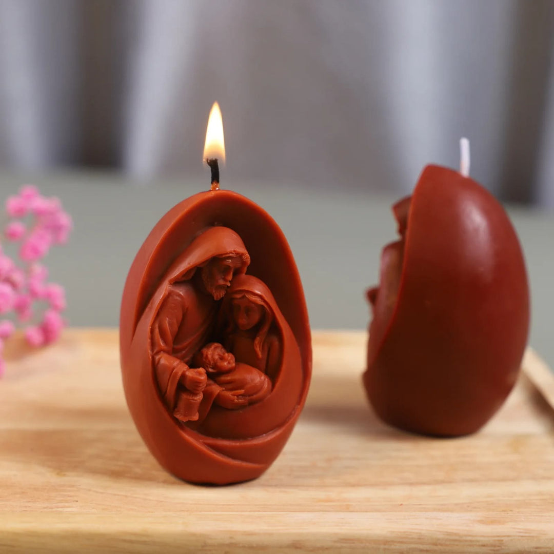 Stampo in silicone per statuette 3D fatte a mano, stampo per candele fai da te a forma di Sacra Famiglia - image 5