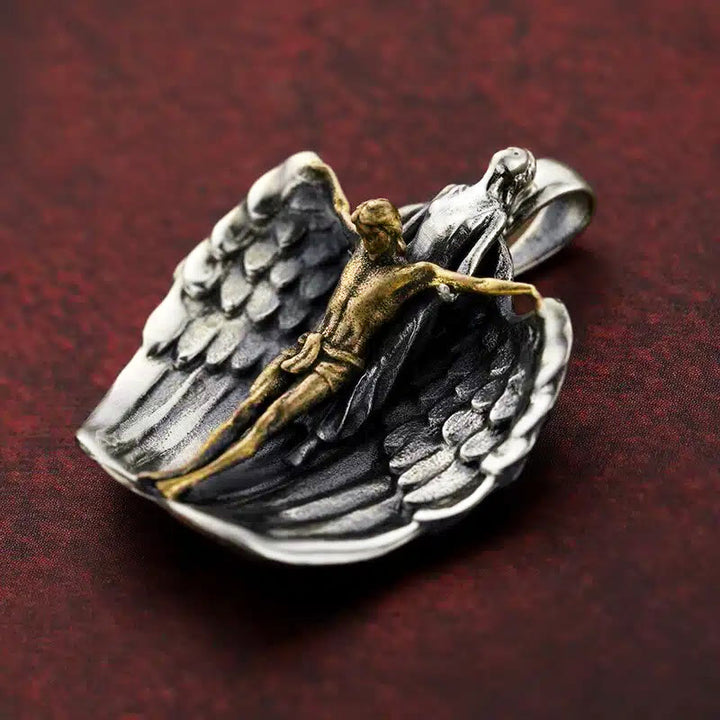 Christianartworkshop Collana religiosa con preghiera dell'angelo redentore del Santo Gesù - image 3