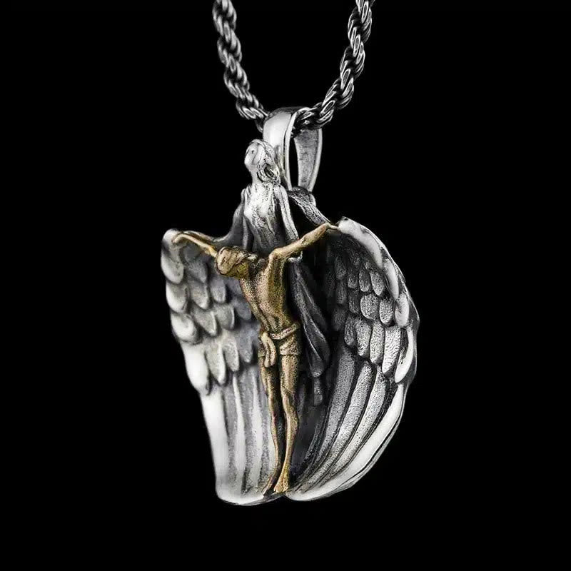 Christianartworkshop Collana religiosa con preghiera dell'angelo redentore del Santo Gesù - image 1