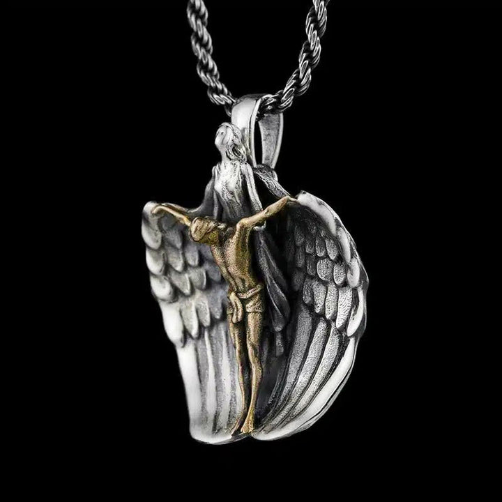Christianartworkshop Collana religiosa con preghiera dell'angelo redentore del Santo Gesù - image 1