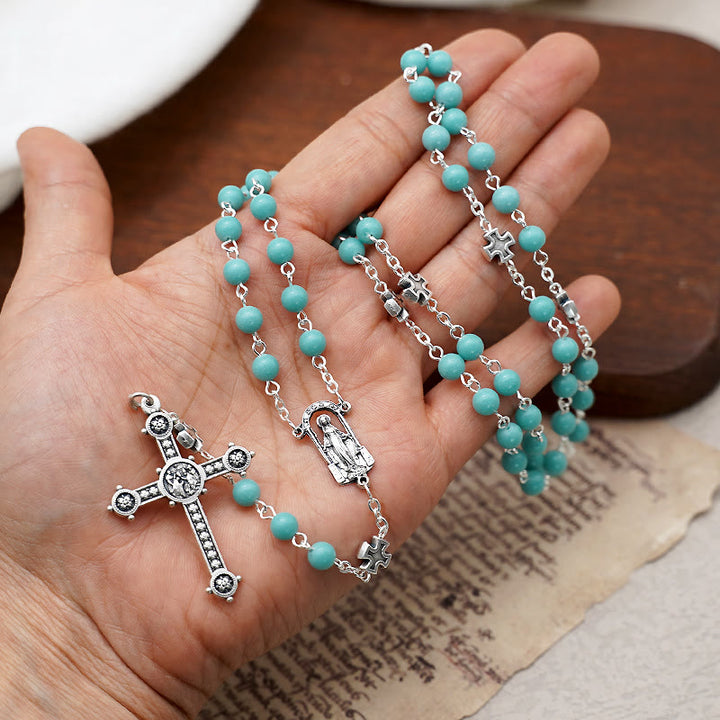 Christianartworkshop Rosario di preghiera cristiana con perline luminose - image 8