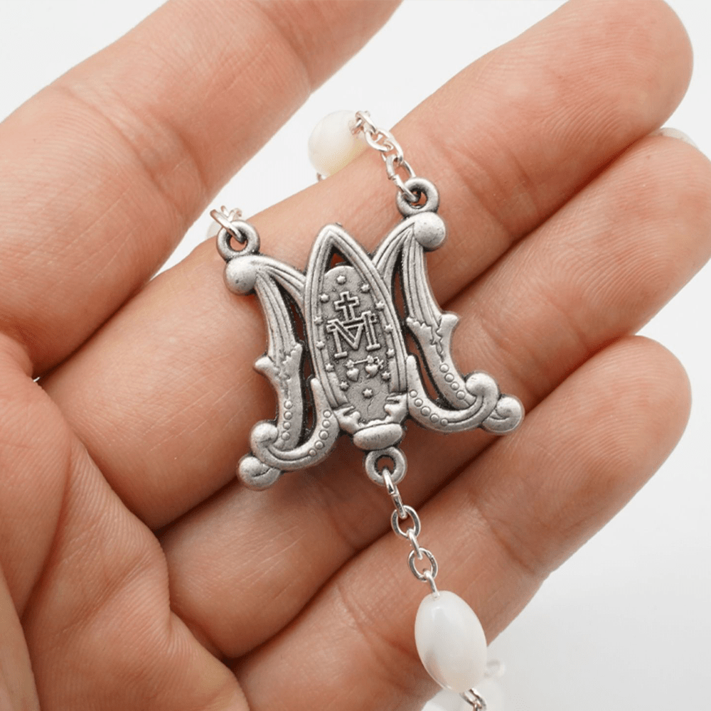 Christianartworkshop Beata Vergine Maria: Rosario cattolico in madreperla - image 3