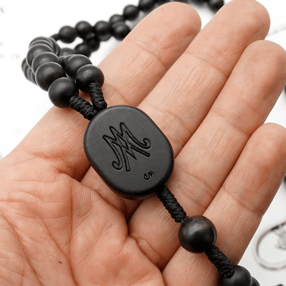 Christianartworkshop Perline in legno d'ulivo Rosario di preghiera di quindici decadi dei Beati - image 2